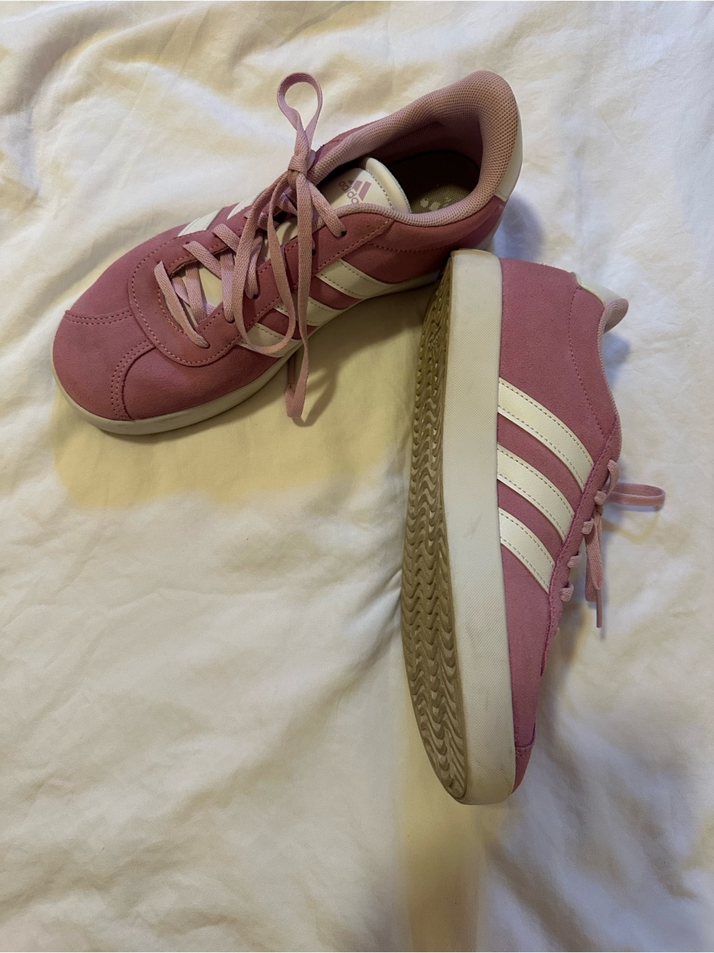adidas Kids Pink and White Classic Sneakers